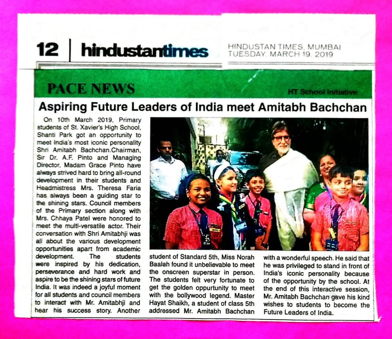 Aspiring future leaders of India meet Amitabh Bachchan - Ryan International School, Nerul